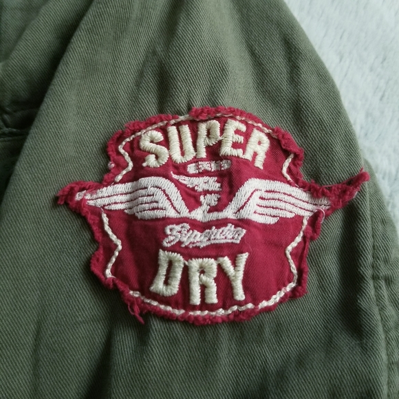 SUPERDRY JPN Black Label 7605 Division Super Aces Military Khaki Button Down M - Picture 11 of 16